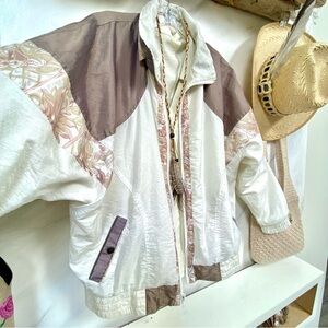 Retro YTK Spring floral accent boho lounge windbreaker cabin cottage vibe